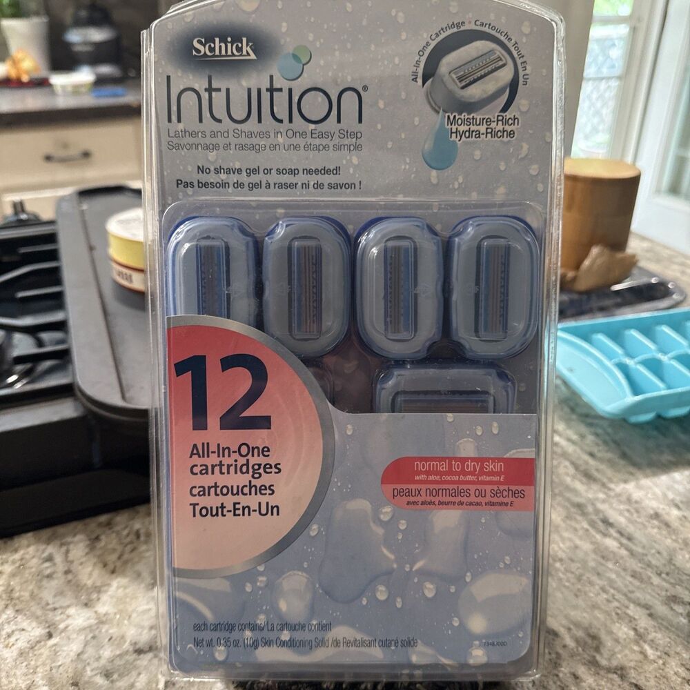 12 Schick Intuition Normal To Dry  Skin Razor Refills 12 Piece total New In Box